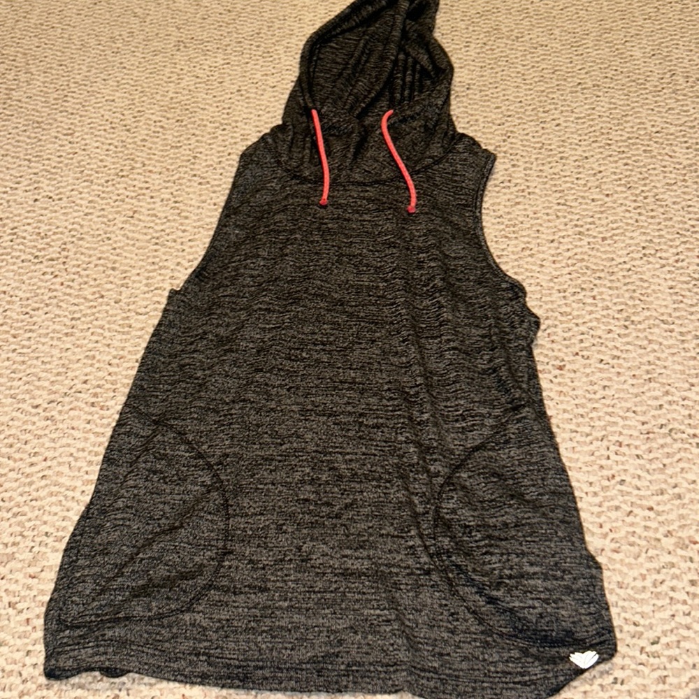 dark gray forever 21 sleeveless hoodie - Picture 1 of 3